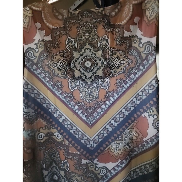One World Womens XL Geometric Paisley Print Tshirt Tunic Top NWT B7 Rhinestone - Picture 6 of 8